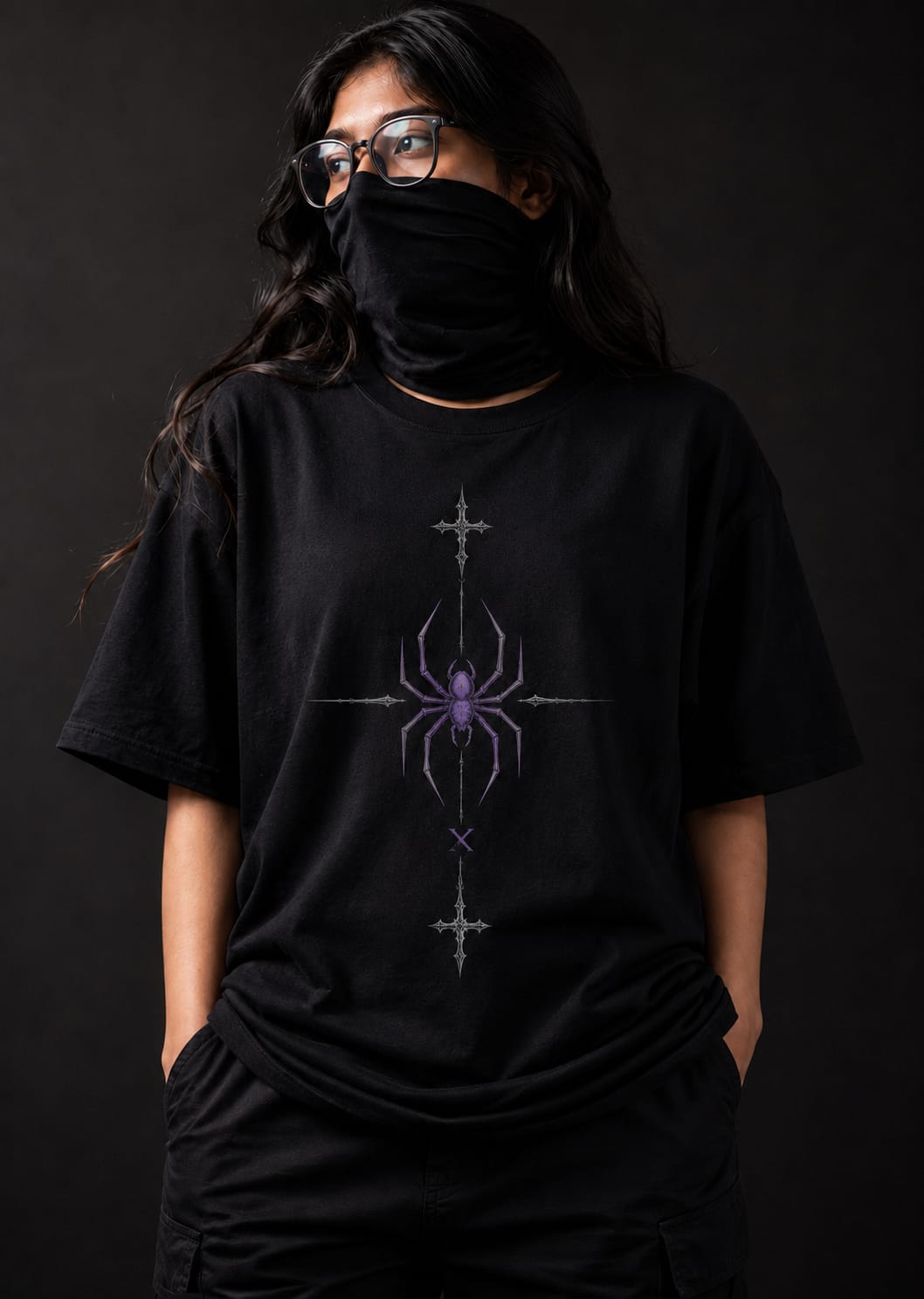 Front model view of Zentoku Phantom Leader oversized streetwear t-shirt